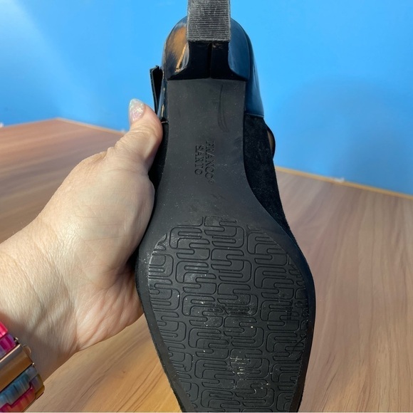 Franco Sarto suede/patent leather chunky heels black size 9 - Picture 5 of 5